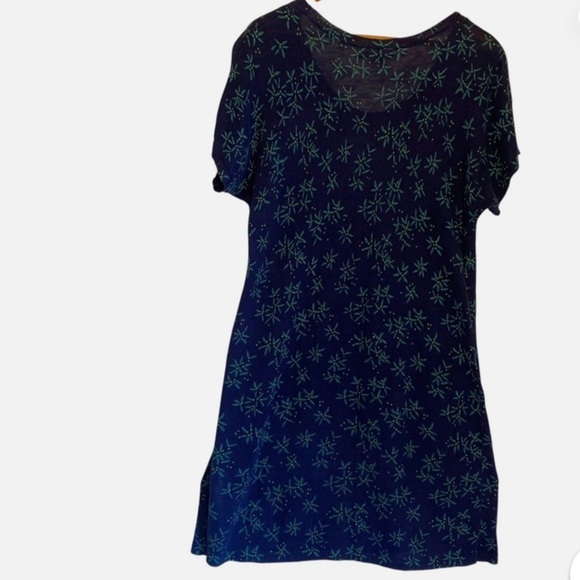 Gudrun Sjödén 💯 Linen Knit Tunic Dress Floral Pockets Short Sleeve M Lagenlook - Picture 5 of 6